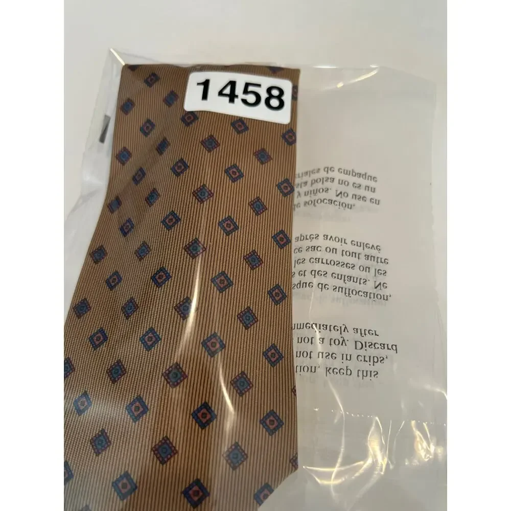 Pancaldi Prestige Made in Italy Men’s Silk Neck Tie Gold Blue SG